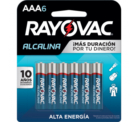 Rayovac Pila Alcalina Chica AAA 4+2 Unidades.