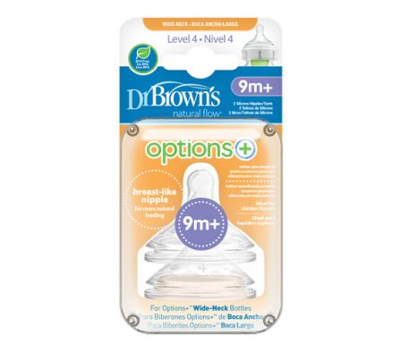Dr Browns Tetina N4 Boca Ancha +9m 2 Unidades.
