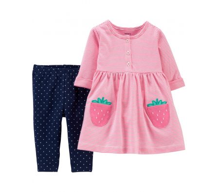 Carters Pack Vestido+Leggins Frutilla 6M