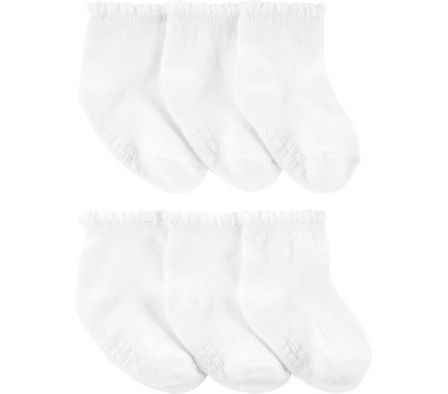 Carters Pack 6 Medias Blancas Unisex 0-3M