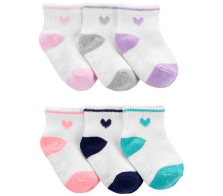 Carters Pack 6 Medias Corazón 0/3m