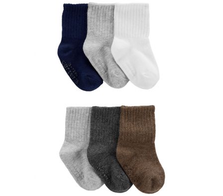 Carters Pack 6 Medias Antideslizante 3-12M