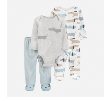 Set 3pc Pantalon Perros Algodon Niño Carters