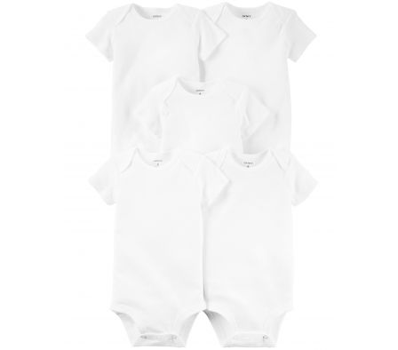 Carters Pack 5 Body Manga Corta Blanco 9M