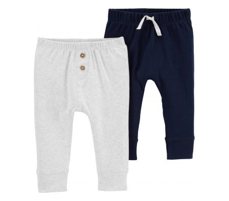 Carters Pack 2 Pantalones Gris-Azul 18M