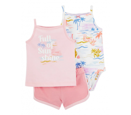 Carters Set con Short, Musc y Bodie Niña 24M