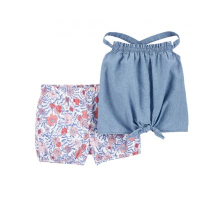 Carters Pack Short + Musculosa Floral 3T