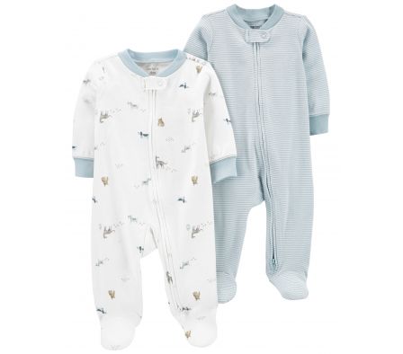 Carters Pack Pijamas Celeste-Azul NB