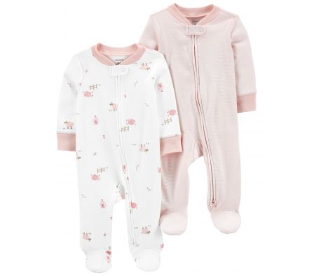 Carters Pack Pijamas C/Pie Algodón 9M