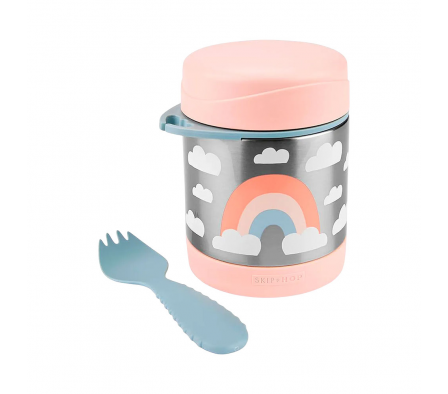 Skip Hop Contenedor Acero Inox c/Cubierto Arcoiris