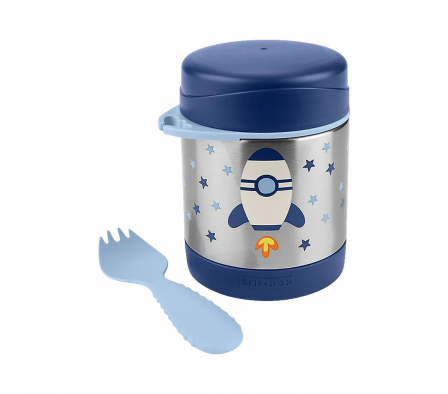 Skip Hop Contenedor Acero Inox c/Cubierto Cohete