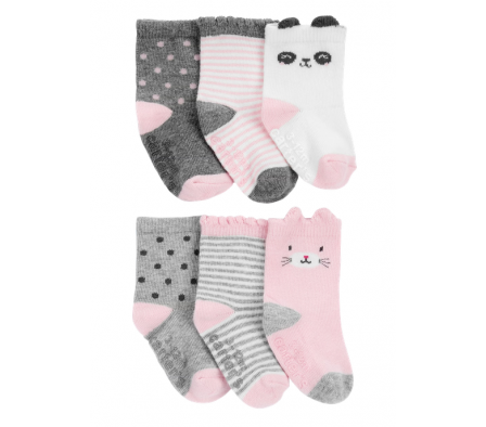 Carters Pack 6 Pares de Medias Algodon 3-12M