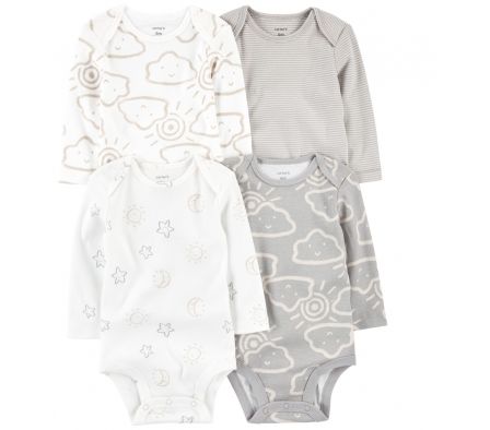 Carters Pack 4 Bodys Nubes 18M
