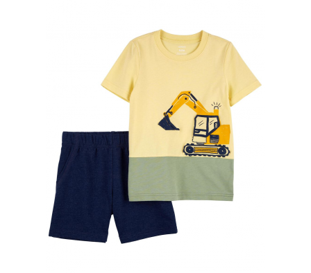 Carters Set de Short y Remera Constuctor Niño 24M