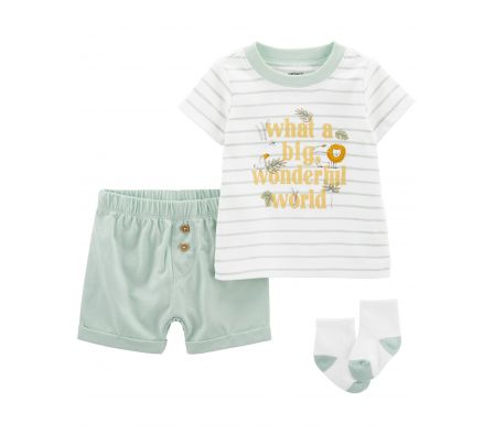 Carters Short+Remera+Medias 6M
