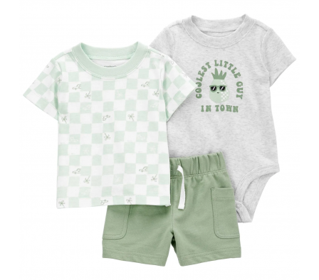 Carters Set Body Remera y Short Niño 12M