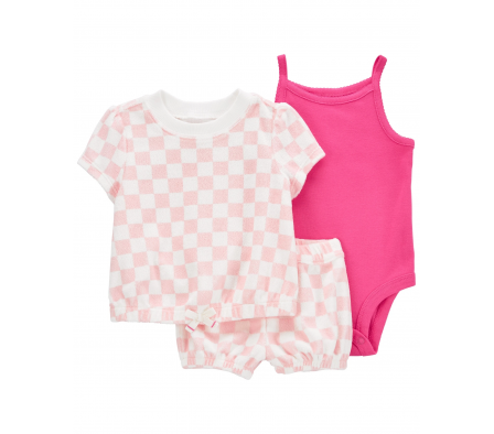 Carters Set Body, Remera y Short Niña 12M