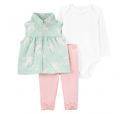 Carters Set Body Chaleco y Pant Niña 3M