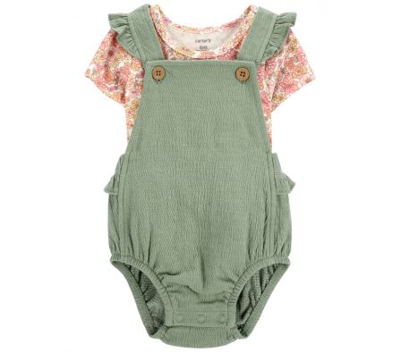 Carters Set Monito Bombachudo y Reme Algodón Niña