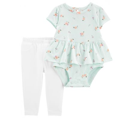 Carters Set Pantalón y Body Floral Algodón Niña