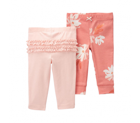 Carters Pack 2 Pantalones Rosa 12M