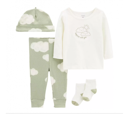 Carters Pantalon+Remera+Gorros+Medias 9M