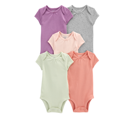 Carters Pack 5 Bodys MangaCorta Color 18M