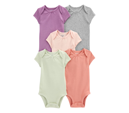 Carters Pack 5 Bodys MangaCorta Color 9M