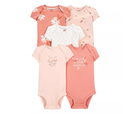 Carters Pack 5 Bodys Naranjas 18M