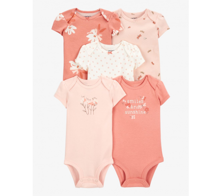 Carters Pack 5 Bodys Naranjas 24M