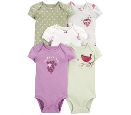 Carters Pack 5 Bodys Multicolor 9M 