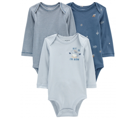 Carters Pack 3 Bodys Azules 18M