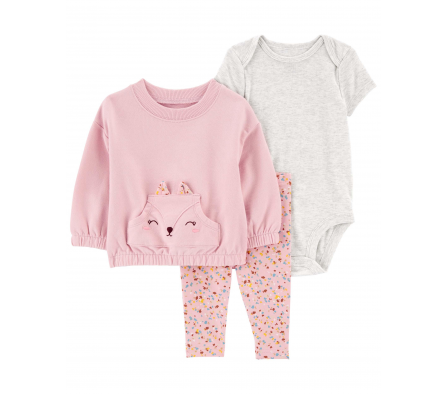 Carters Set Calza + Buzo + Body Conejo 6M