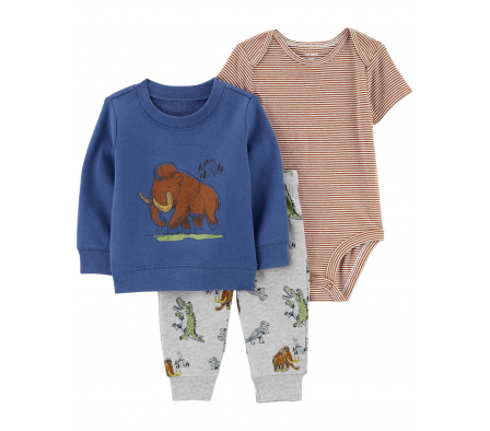 Carters Pantalon+Buzo+Body Mamut 3M