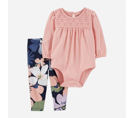 Carters Set Calza + Body Floral 12M