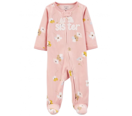 Carters Pijama C/Pie Floral Micropolar 9M