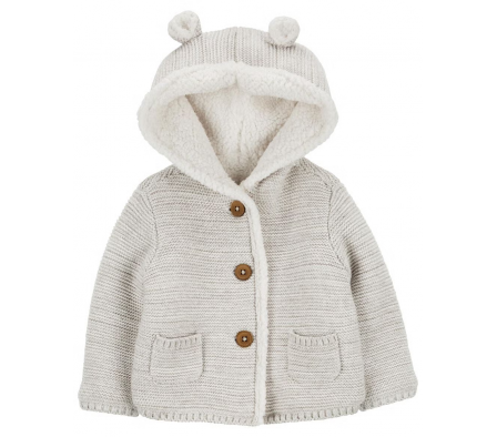 Campera c/sherpa Oso Gris Unisex 18M