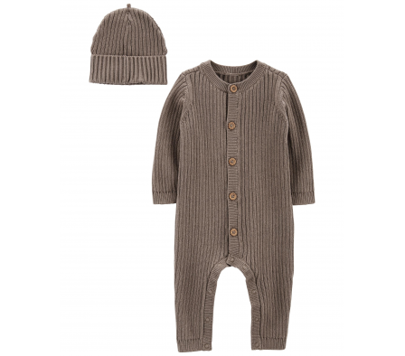 Carters Monito y Gorro Marrón Algodón Unisex 12M