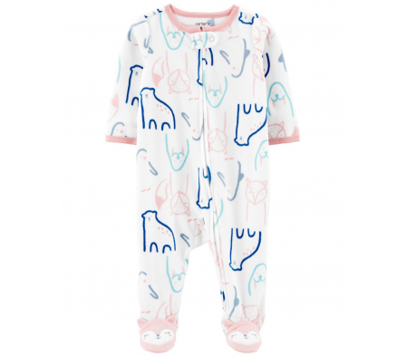 Carters Pijama C/Pie Animales Micropolar 6M