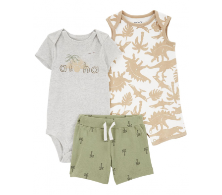 Carters Set c/Short, Monnito y Bodie Niño 12M