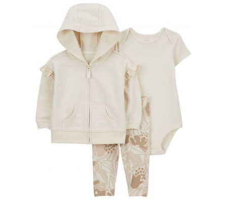 Carters Set Body, Campera y Pantalon Niña 9M