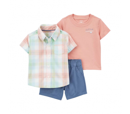 Carters Set de Short, Camisa y Remera Niño 12M