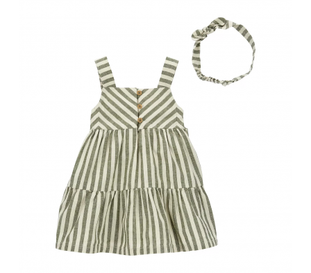 Carters Vestido SM Escalonado y Vincha Niña 3M