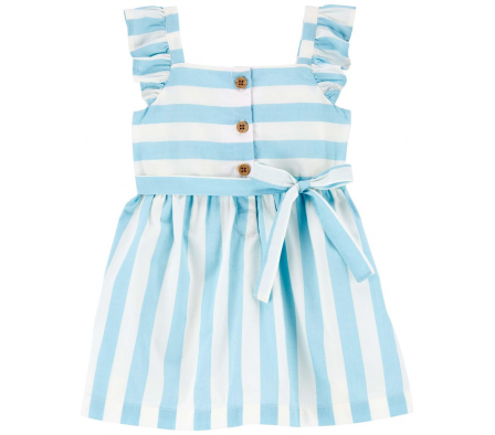 Carters Vestido c/Volantes y Cinto a Rayas 12M