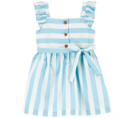 Carters Vestido c/Volantes y Cinto a Rayas 9M