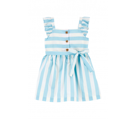 Carters Vestido c/Volantes y Cinto a Rayas NB