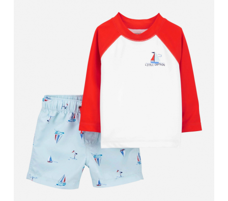 Carters Traje De Baño 2PC UPF 50+ Veleros 12M