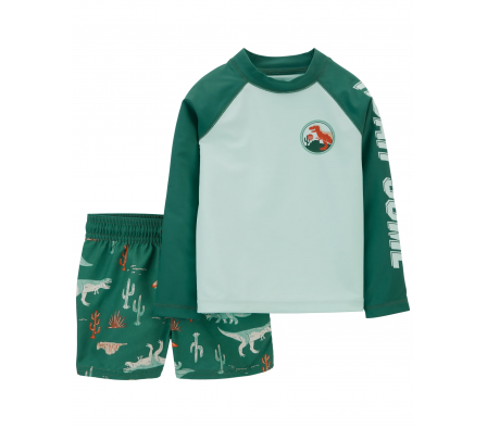 Carters Traje de Baño 2PC UPF 50+ Dino 12M
