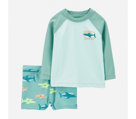 Carters Traje de Baño 2PC UPF 50+ Tiburón 24M