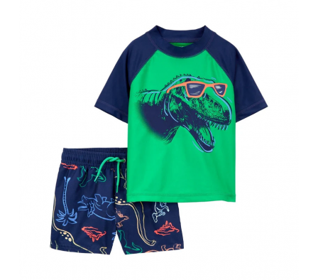 Carters Traje De Baño 2PC UPF 50+ Dino 24M